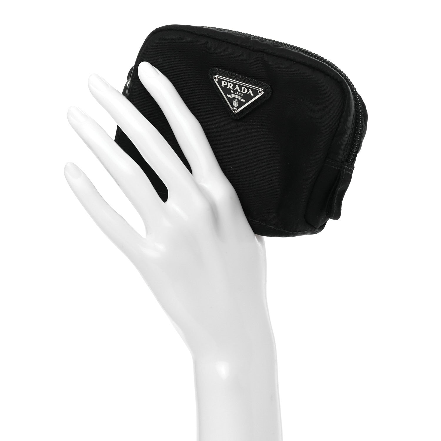 Prada Tessuto Nylon Saffiano Pouch Black 2 of 8