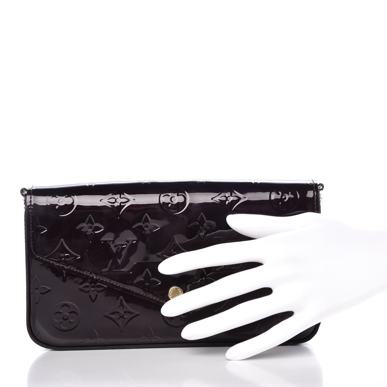 Louis Vuitton Vernis Pochette Felicie Chain Wallet Amarante 2 of 8
