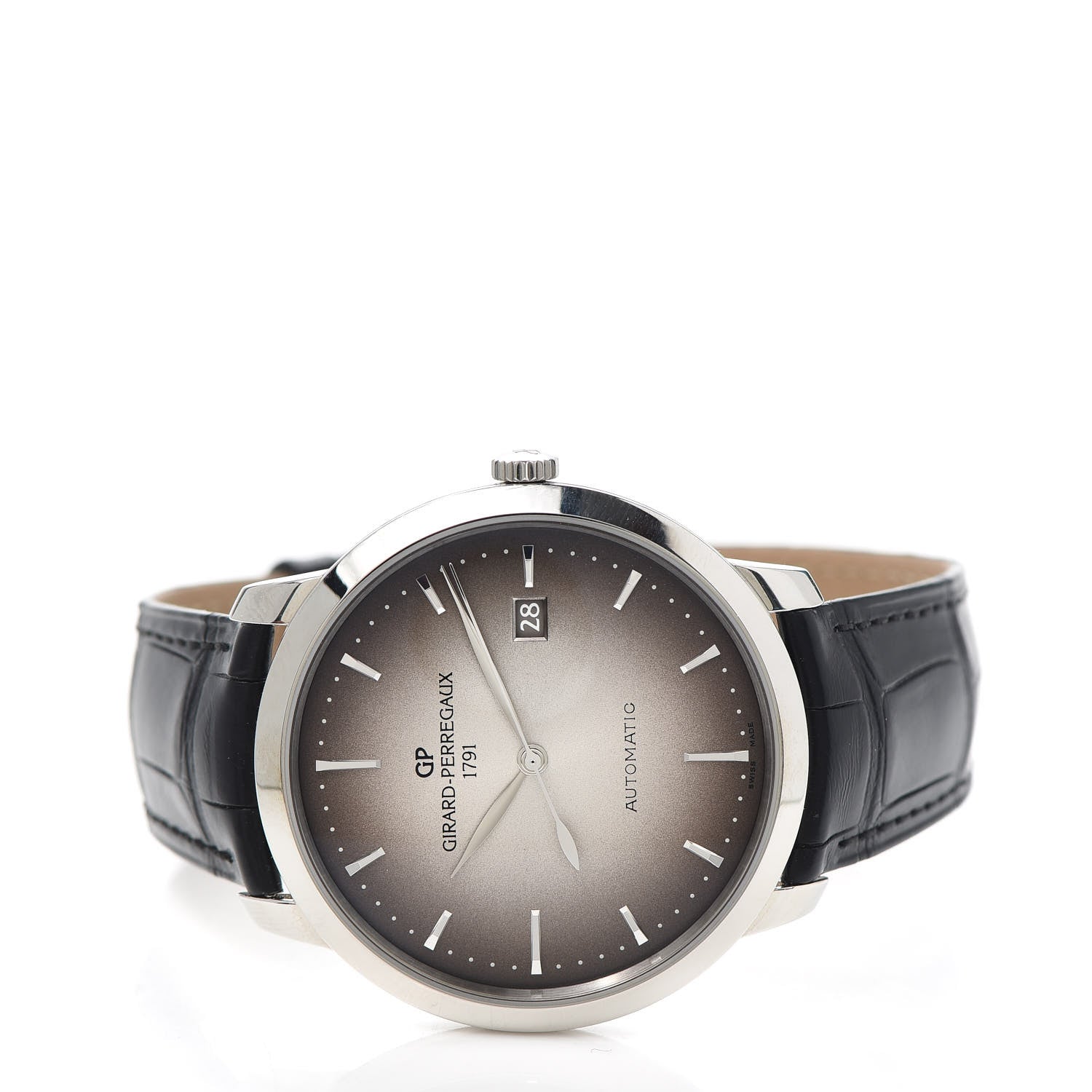Franck Muller GIRARD PERREGAUX Stainless Steel Alligator 40mm 1966 Automatic Watch Grey 49555 2 of 5