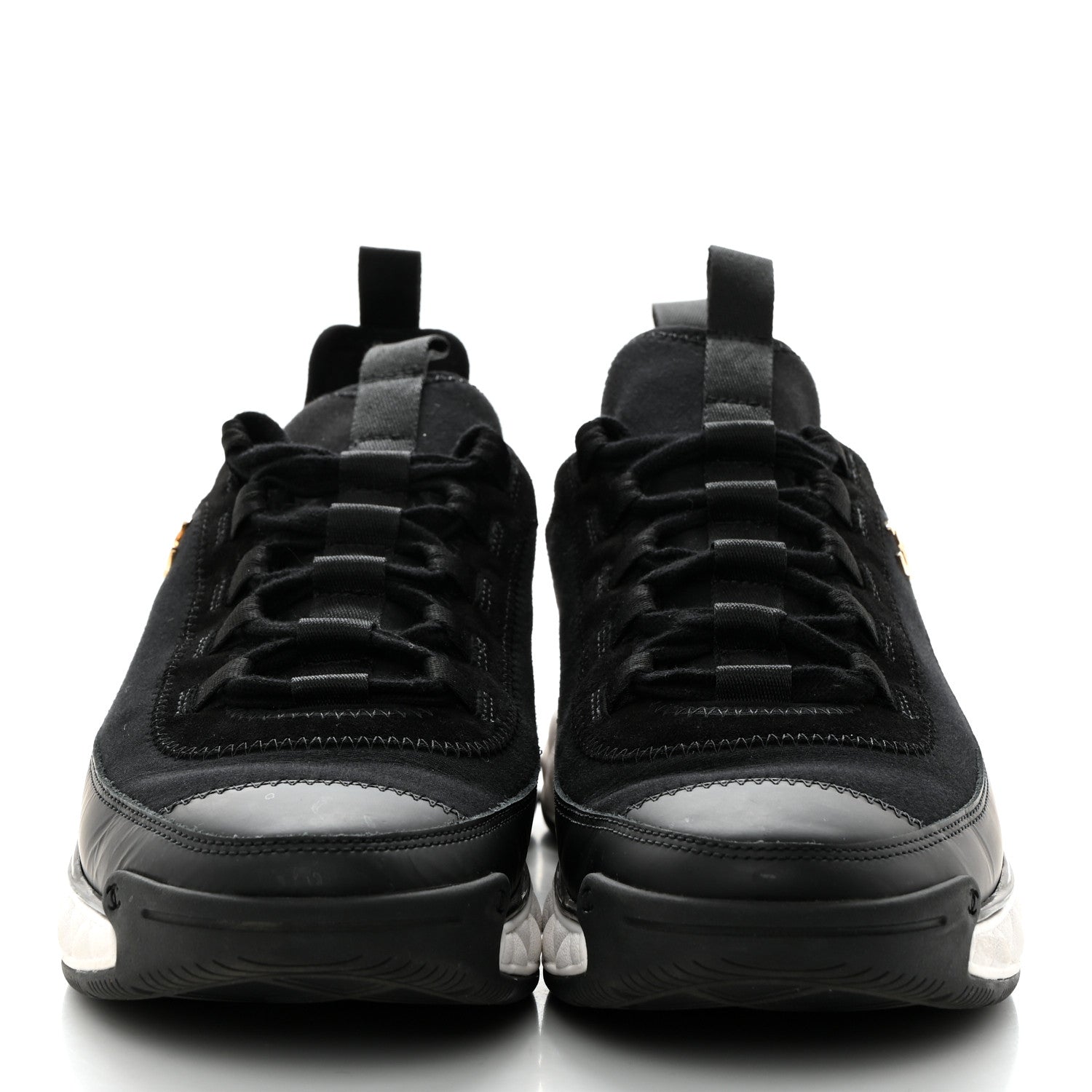Chanel Velvet Calfskin Mixed Fibers CC Sneakers 40 Black 2 of 8