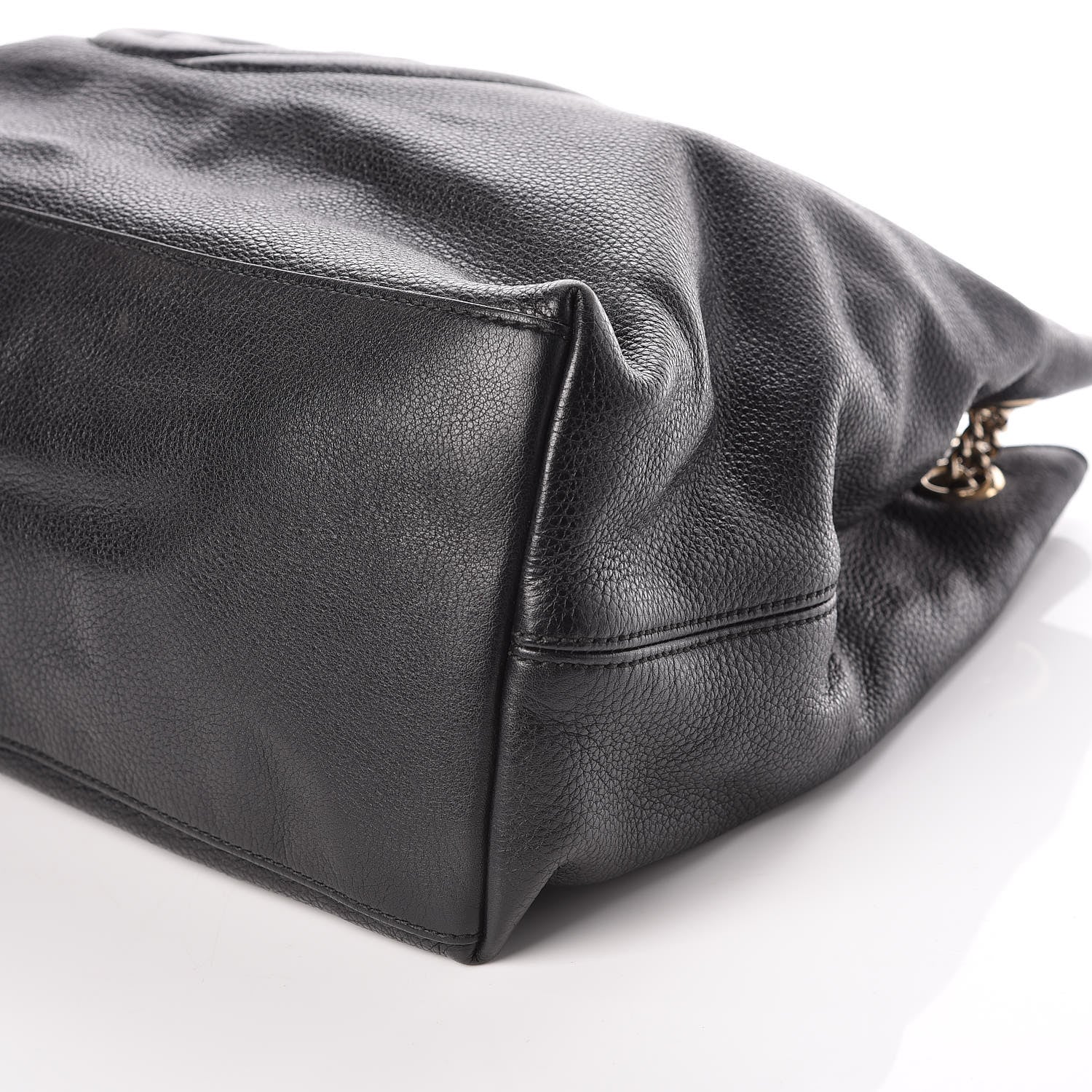 Gucci Pebbled Calfskin Large Soho Chain Shoulder Bag Black 10 of 12