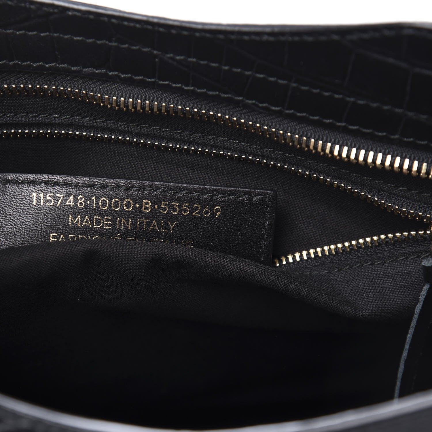 Balenciaga Calfskin Crocodile Embossed Classic Hardware City Black 8 of 11