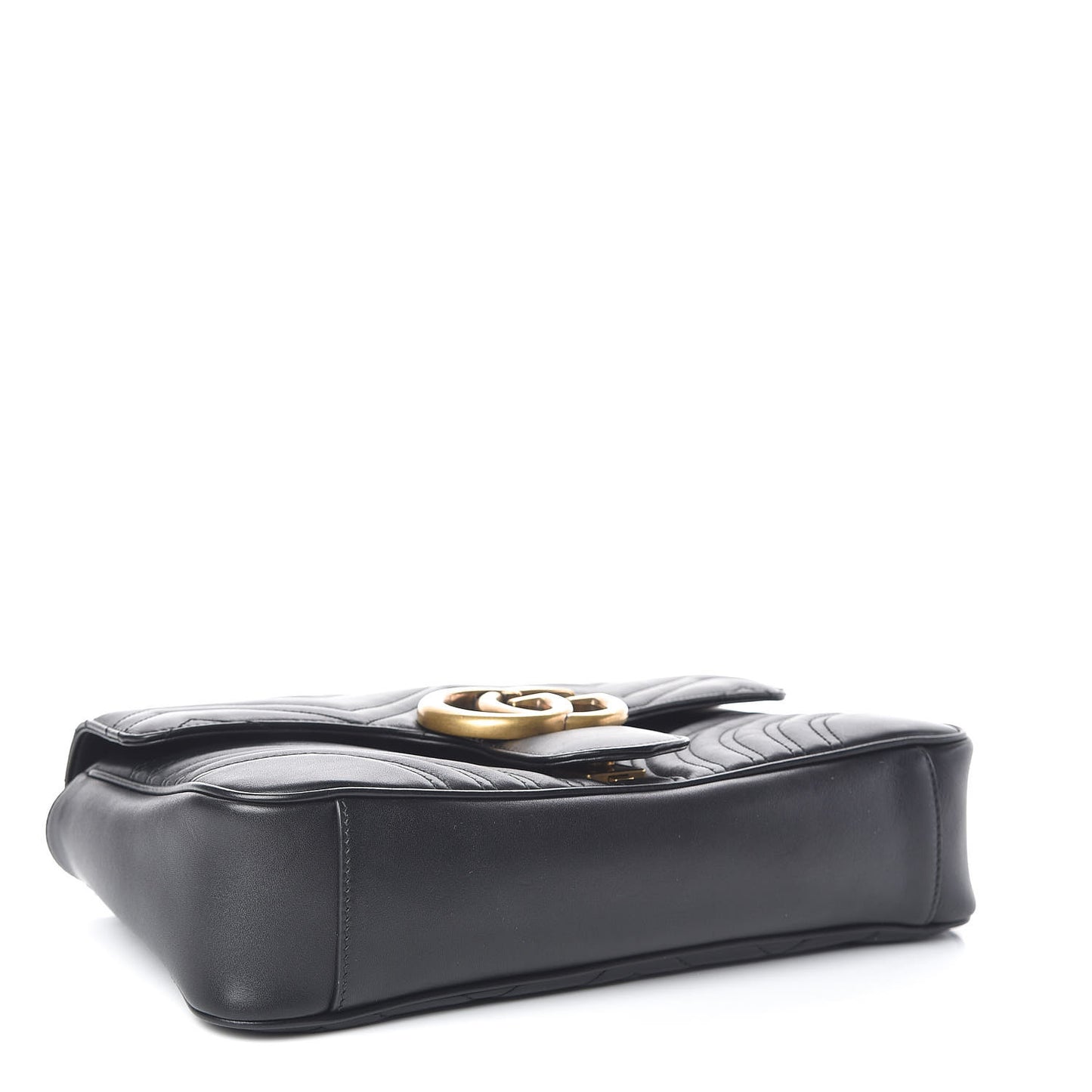 Calfskin Matelasse Medium GG Marmont Shoulder Bag Black