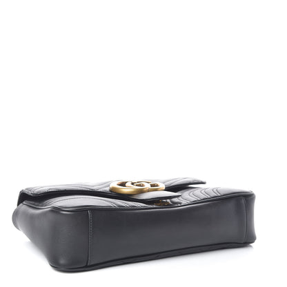 Gucci Calfskin Matelasse Medium GG Marmont Shoulder Bag Black 4 of 10