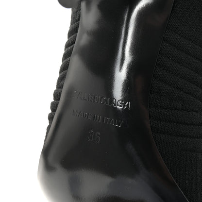 Balenciaga Textured Recycled Knit Logo Extreme Pointed Toe Knife 2.0 Booties 36 Black 7 of 8
