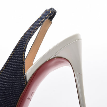 Christian Louboutin Denim Private Number 120 Pumps 36 Blue White 8 of 10
