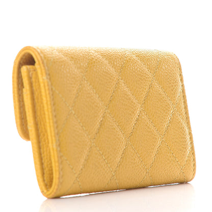 Chanel Caviar Quilted Flap Card Holder Yellow 3 of 11