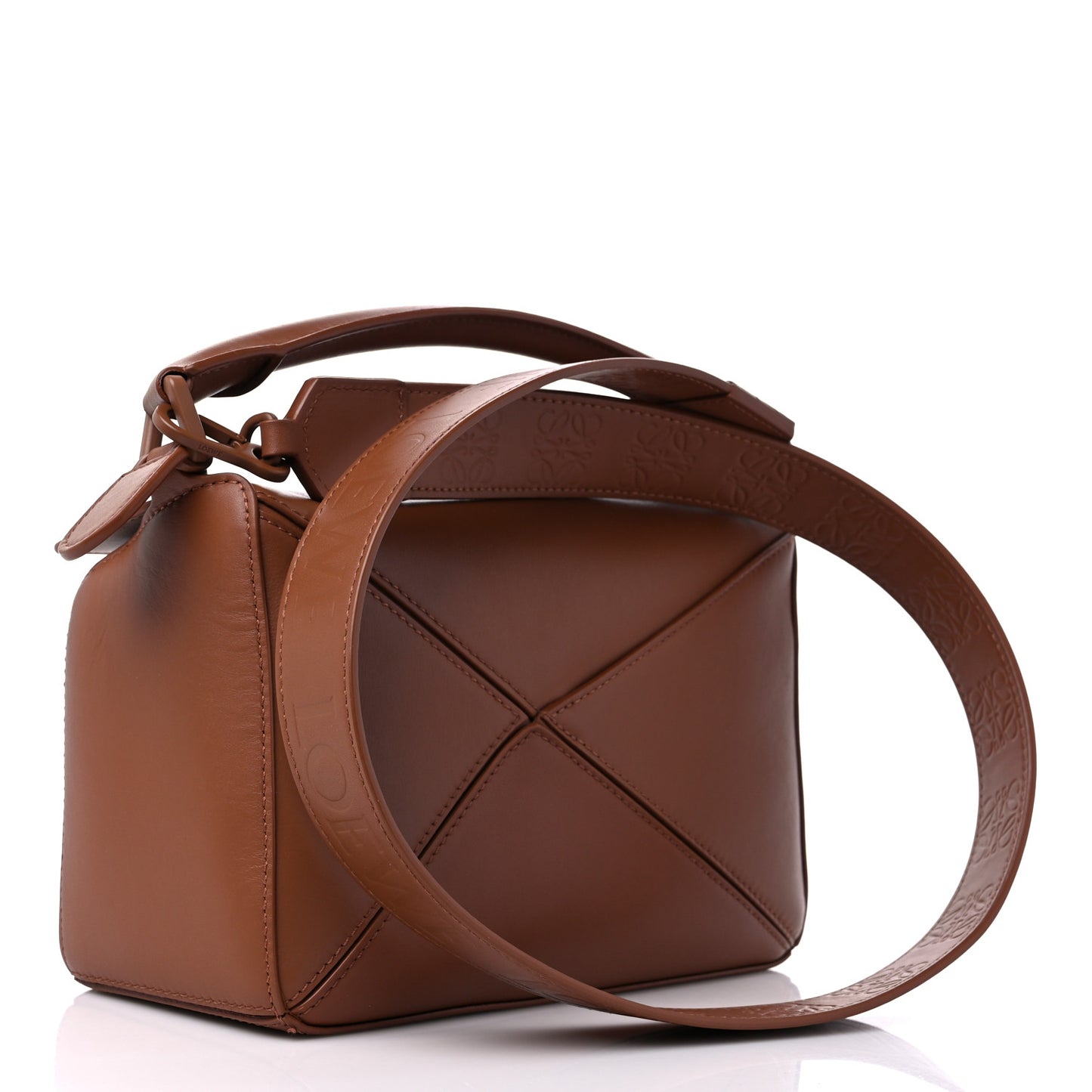 Satin Calfskin Small Puzzle Bag Pecan