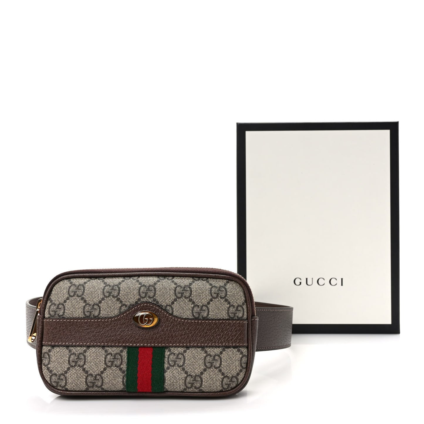 GG Supreme Monogram Ophidia Belted iPhone Case 85 34 Dark Brown