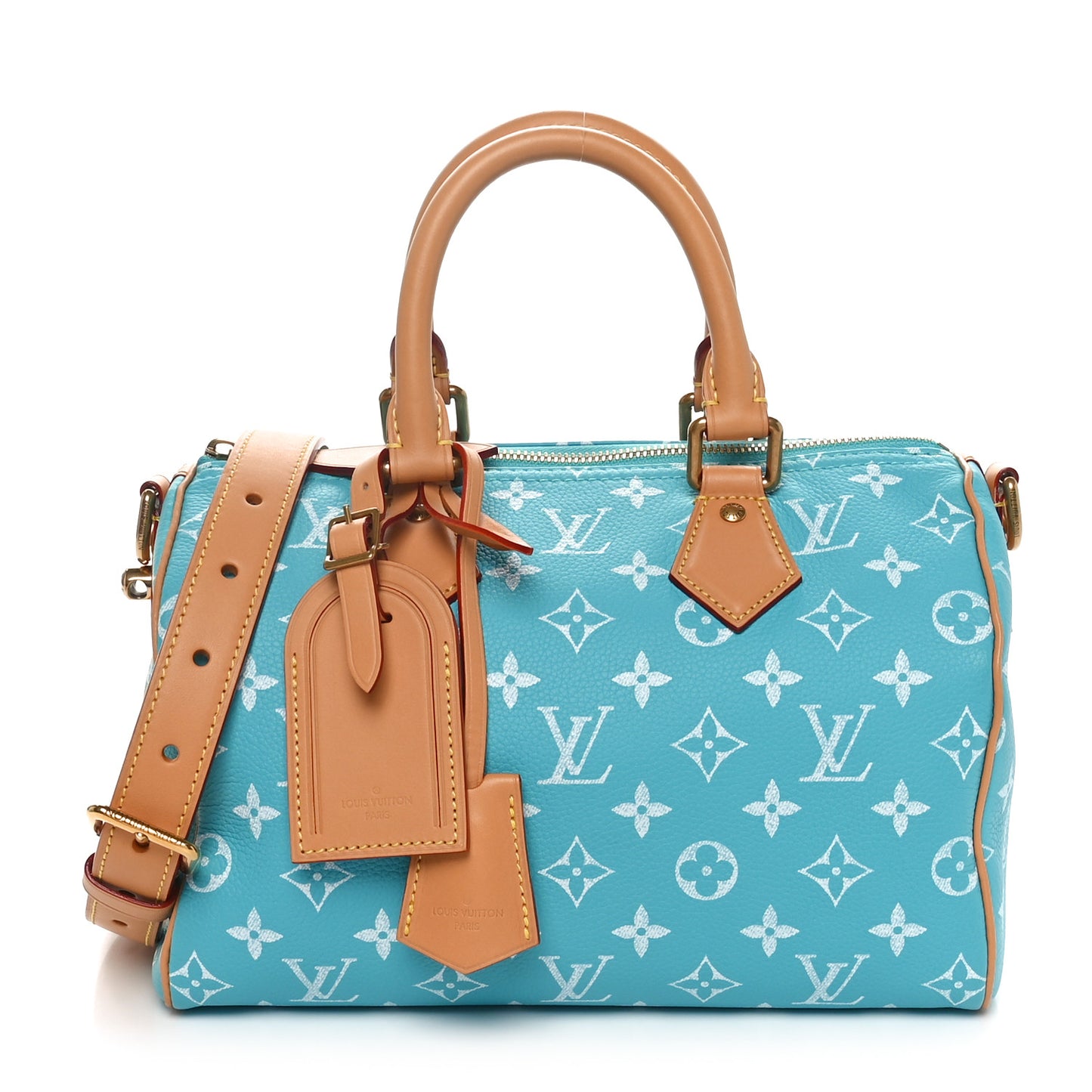 Calfskin Monogram Speedy P9 Bandouliere 25 Turquoise