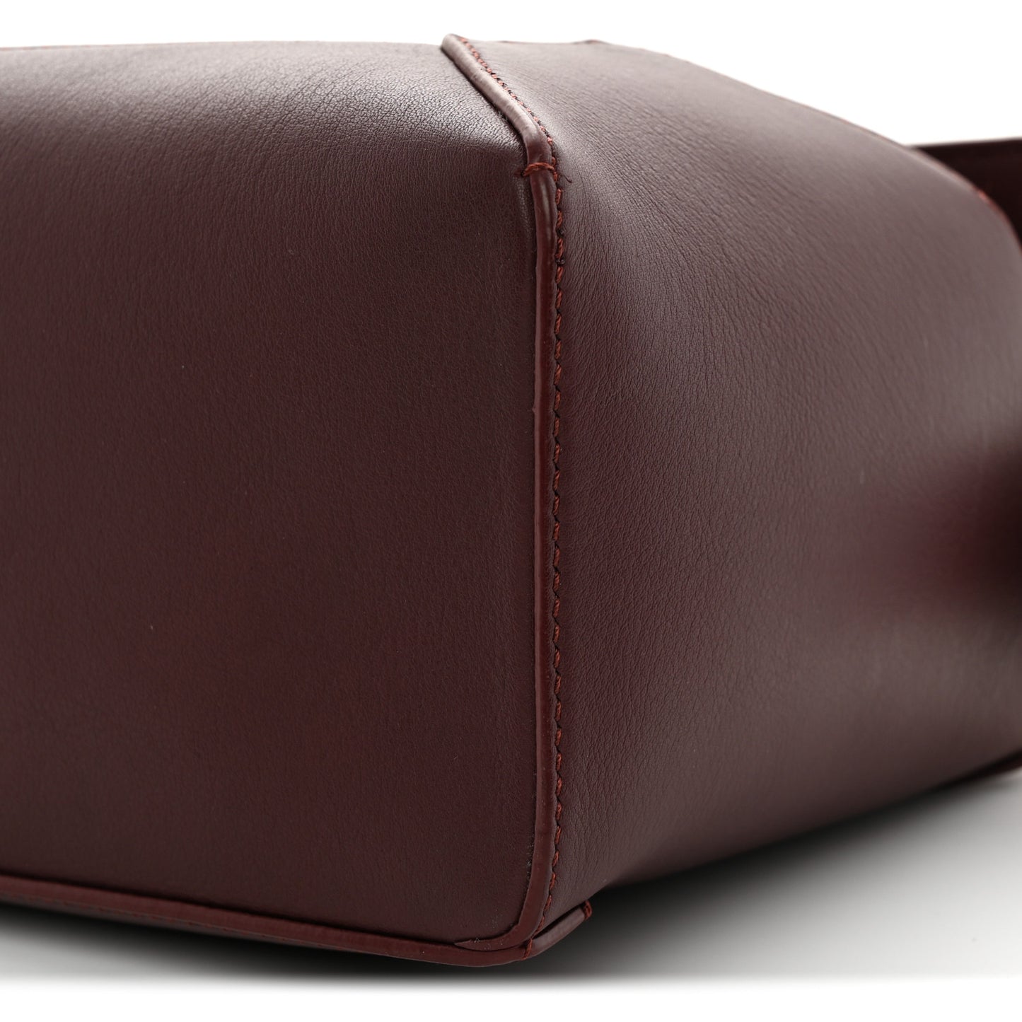 Calfskin Small Puzzle Edge Bag Burgundy