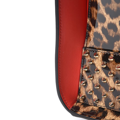 Christian Louboutin Calfskin Patent Leopard Spiked Large Paloma Black 16 of 16