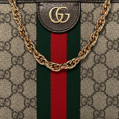 Gucci GG Supreme Monogram Web Small Ophidia Chain Shoulder Bag Brown 9 of 11