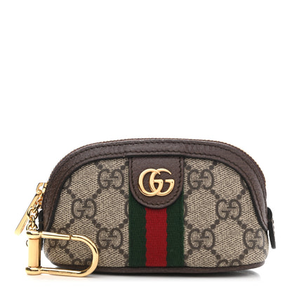 Gucci GG Supreme Monogram Web Ophidia Dome Key Pouch Beige New Acero 1 of 8