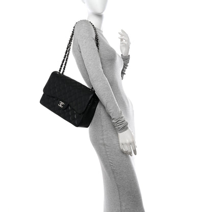 Chanel Caviar Quilted Jumbo Double Flap Black 2 of 11