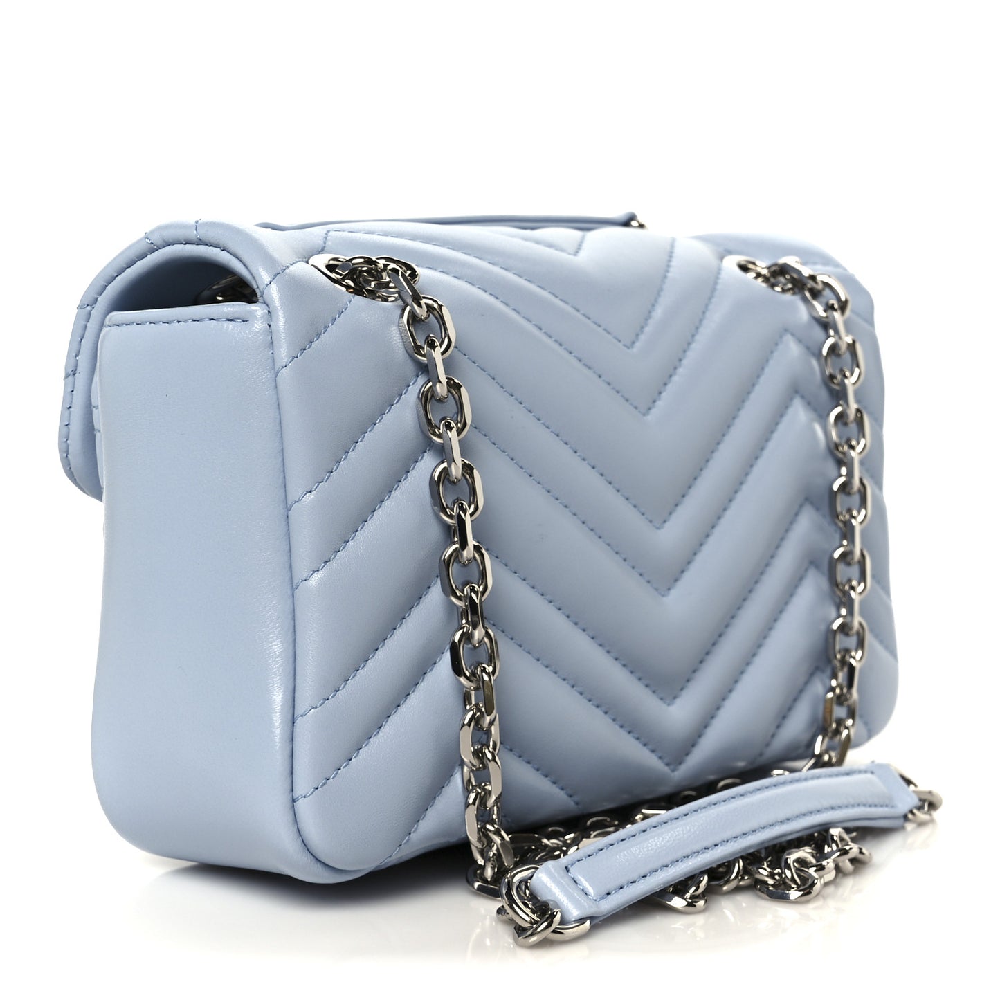 Lambskin Matelasse Small GG Marmont Shoulder Bag Light Blue