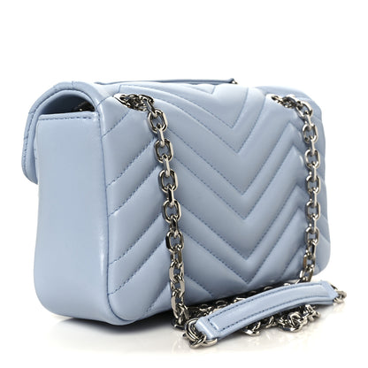 Gucci Lambskin Matelasse Small GG Marmont Shoulder Bag Light Blue 3 of 11