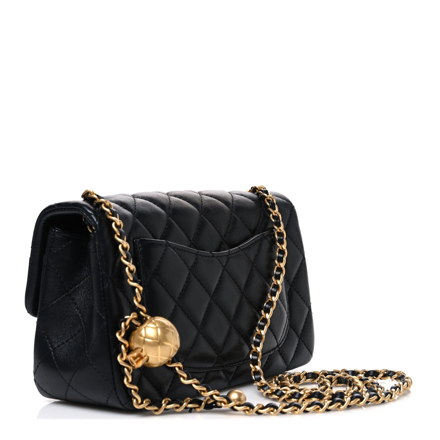 Chanel Lambskin Quilted Mini Rectangular Pearl Crush Flap Black 3 of 12