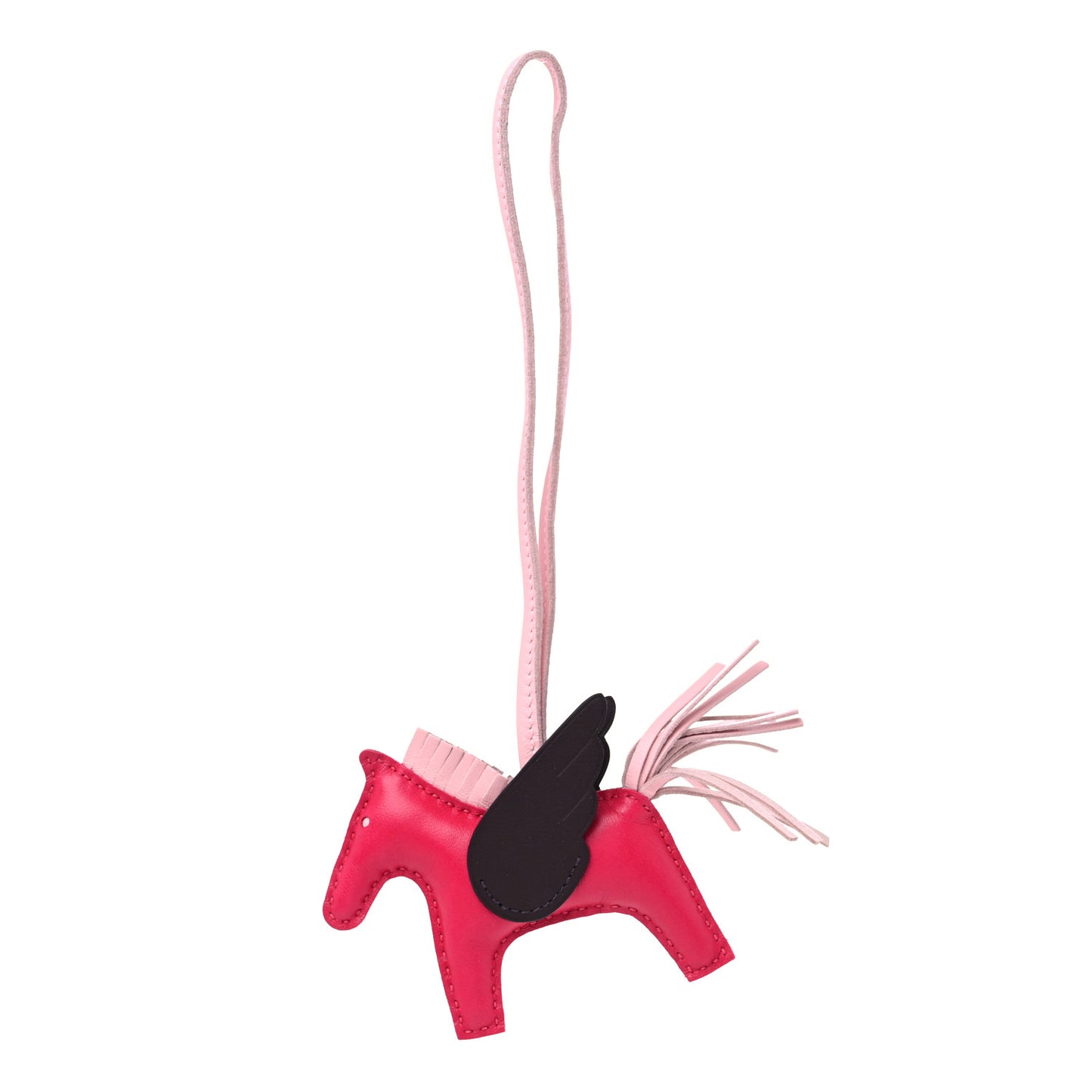 Milo Lambskin Grigri Rodeo Pegase Horse Bag Charm PM Framboise Rose Sakura Rouge Sellier