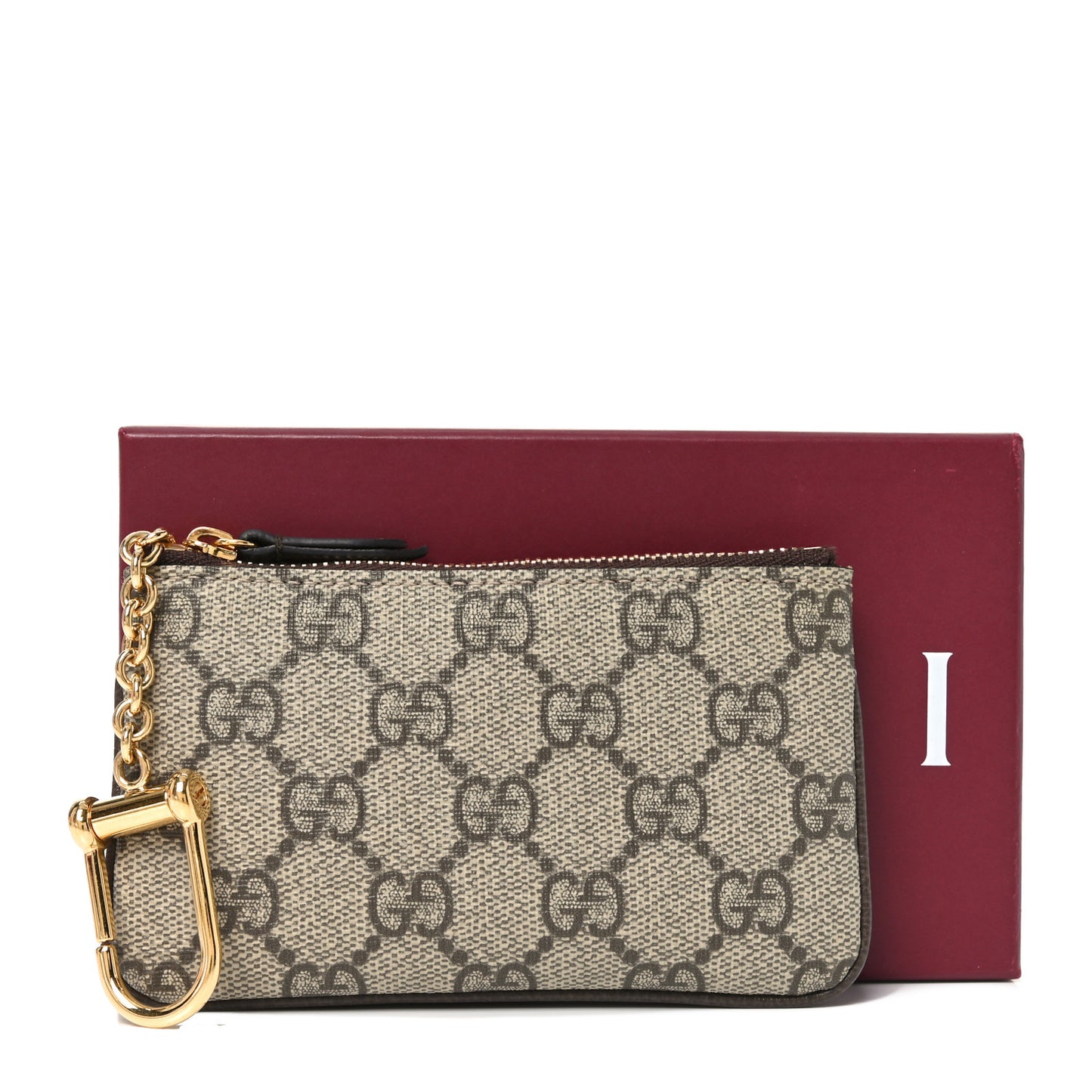 GG Supreme Monogram Key Case Brown