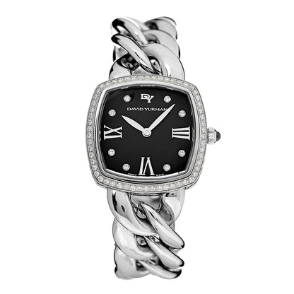 David Yurman Stainless Steel Diamond Bezel 27mm Albion Quartz Watch Black 1 of 8