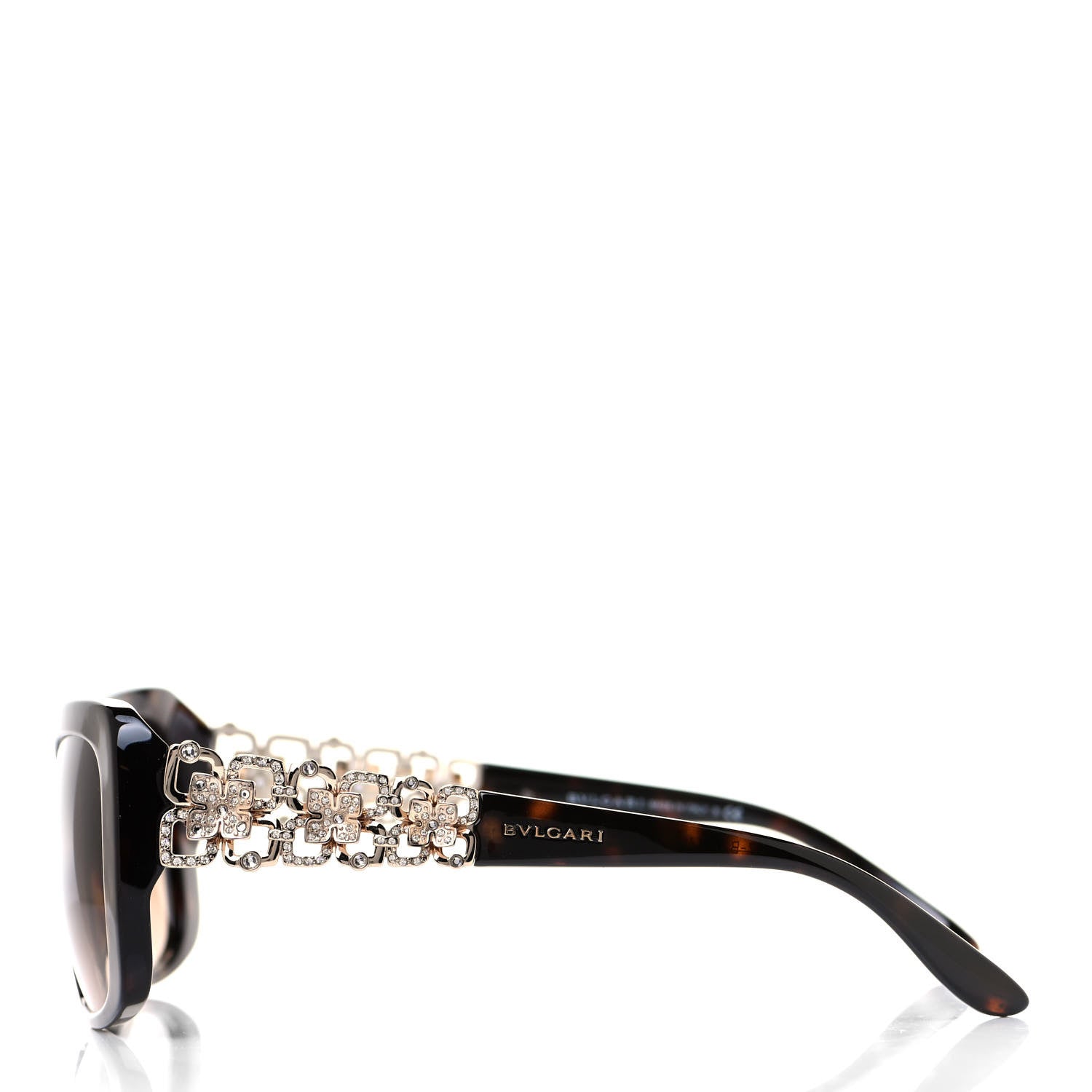 Bulgari Crystal Flower 8167-B Sunglasses Tortoise 3 of 7