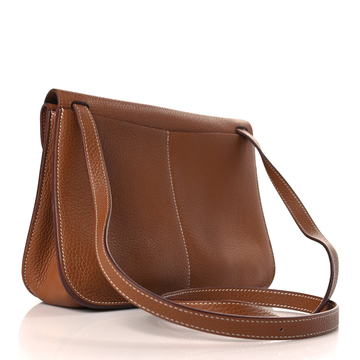 Hermes Taurillon Clemence Halzan 25 Gold 3 of 11