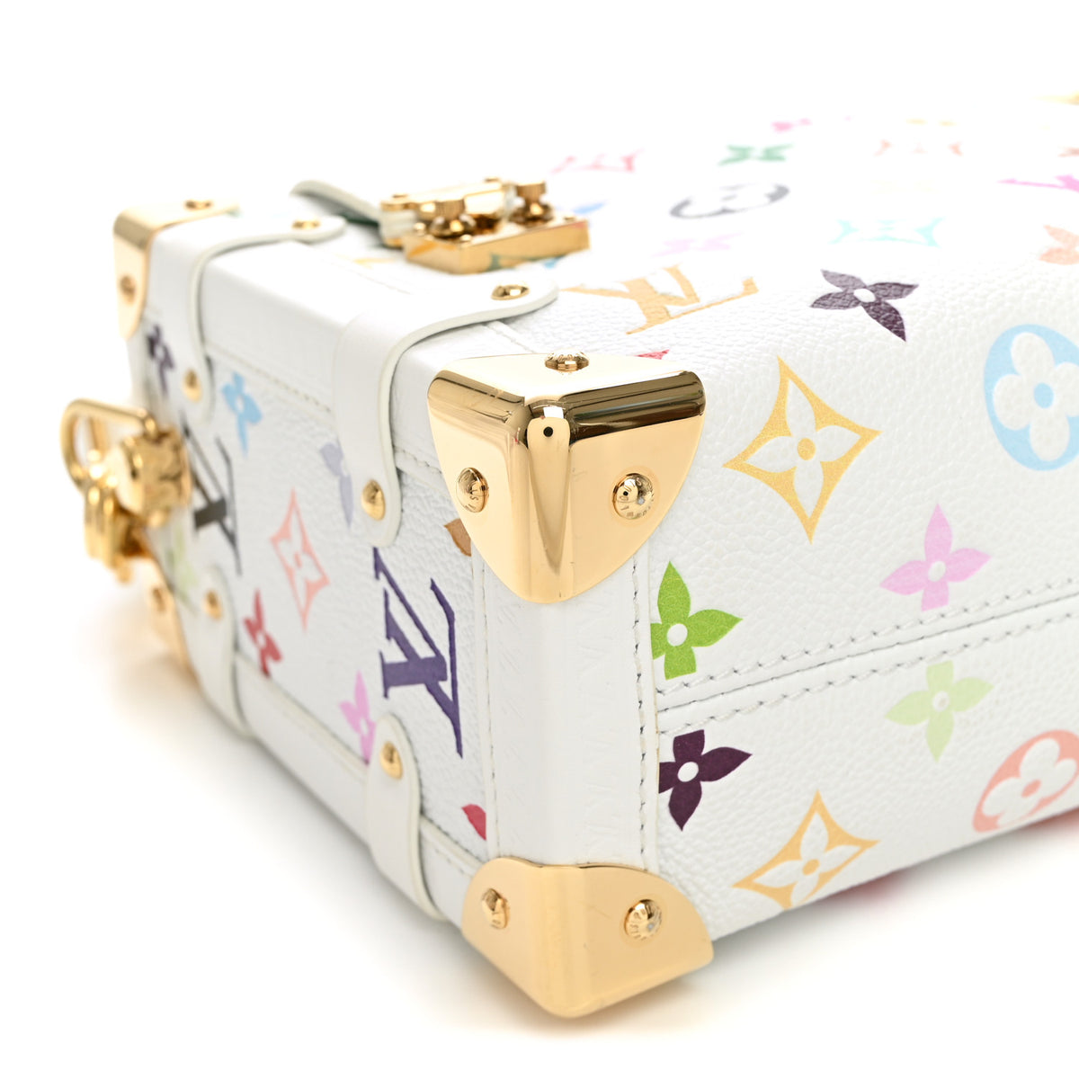LV x TM Cowhide Monogram Multicolor Side Trunk MM White