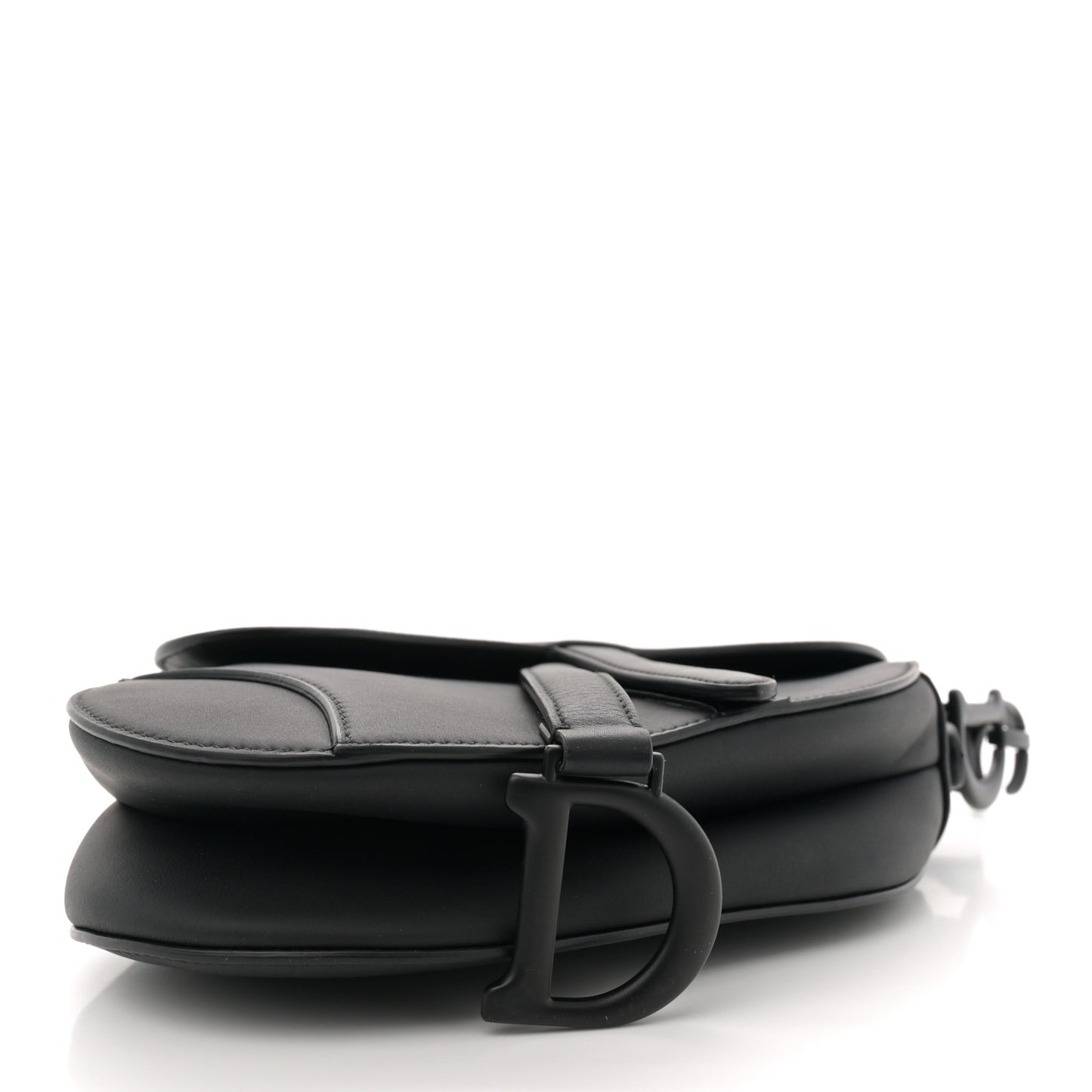 Ultra Matte Calfskin Mini Saddle Bag Black