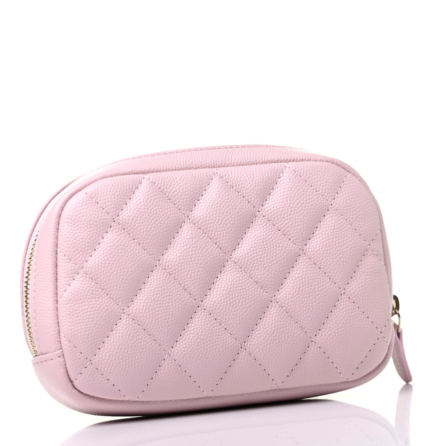 Chanel Caviar Quilted Small Curvy Pouch Cosmetic Case Light Pink 3 of 8
