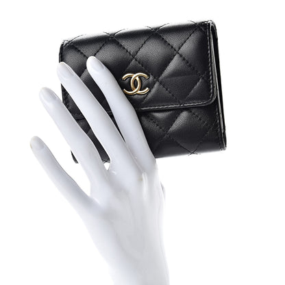 Chanel Lambskin Quilted Small Compact Wallet Black 2 of 11