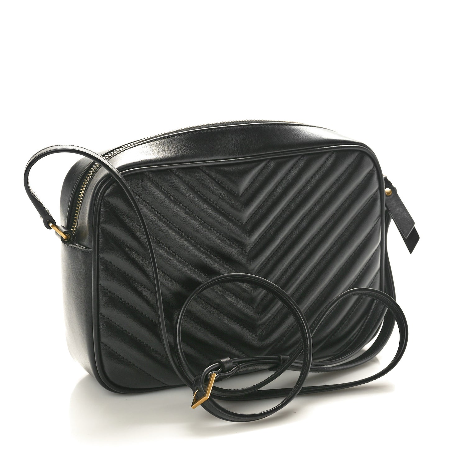 Calfskin Matelasse Monogram Lou Camera Bag Black