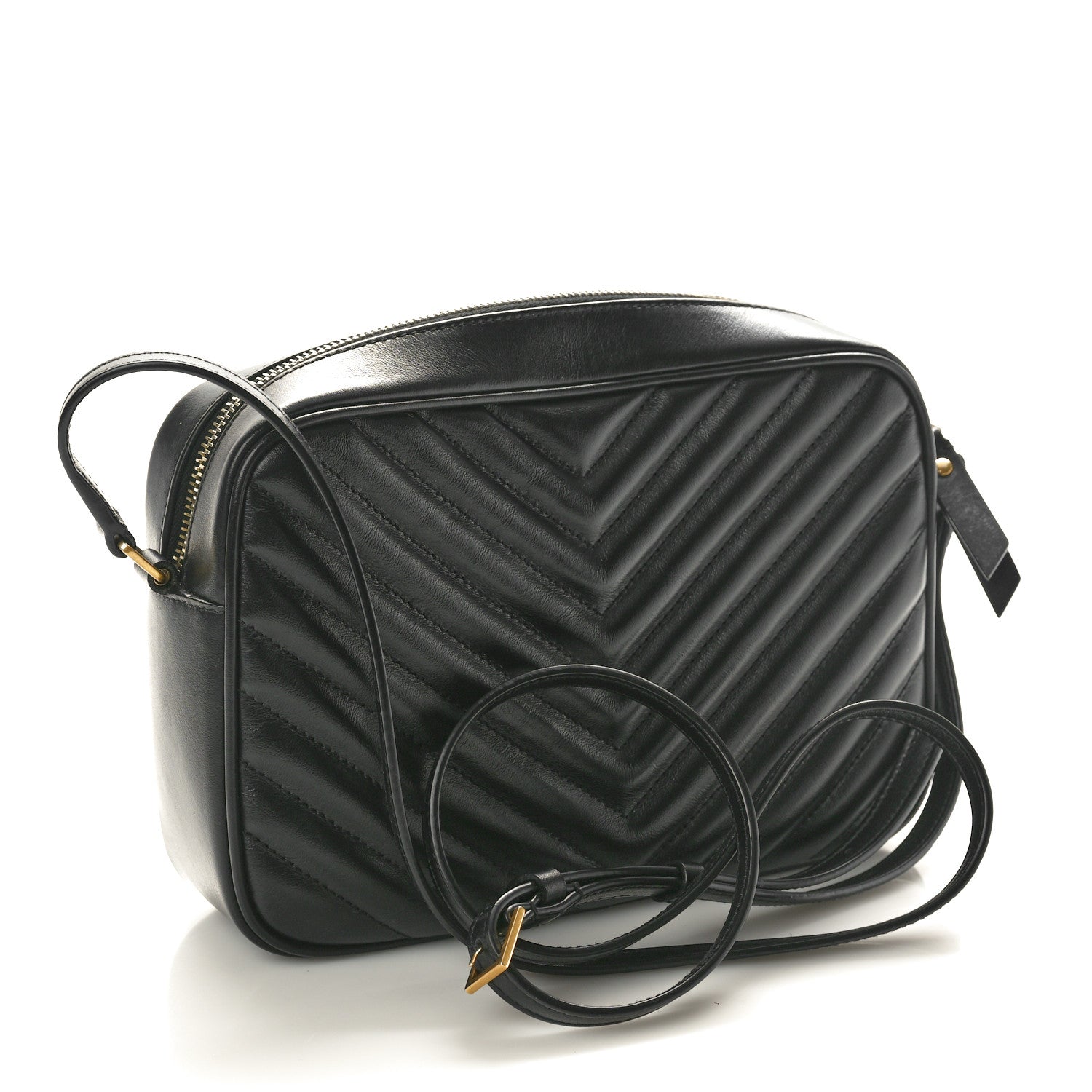 Saint Laurent Calfskin Matelasse Monogram Lou Camera Bag Black 4 of 11