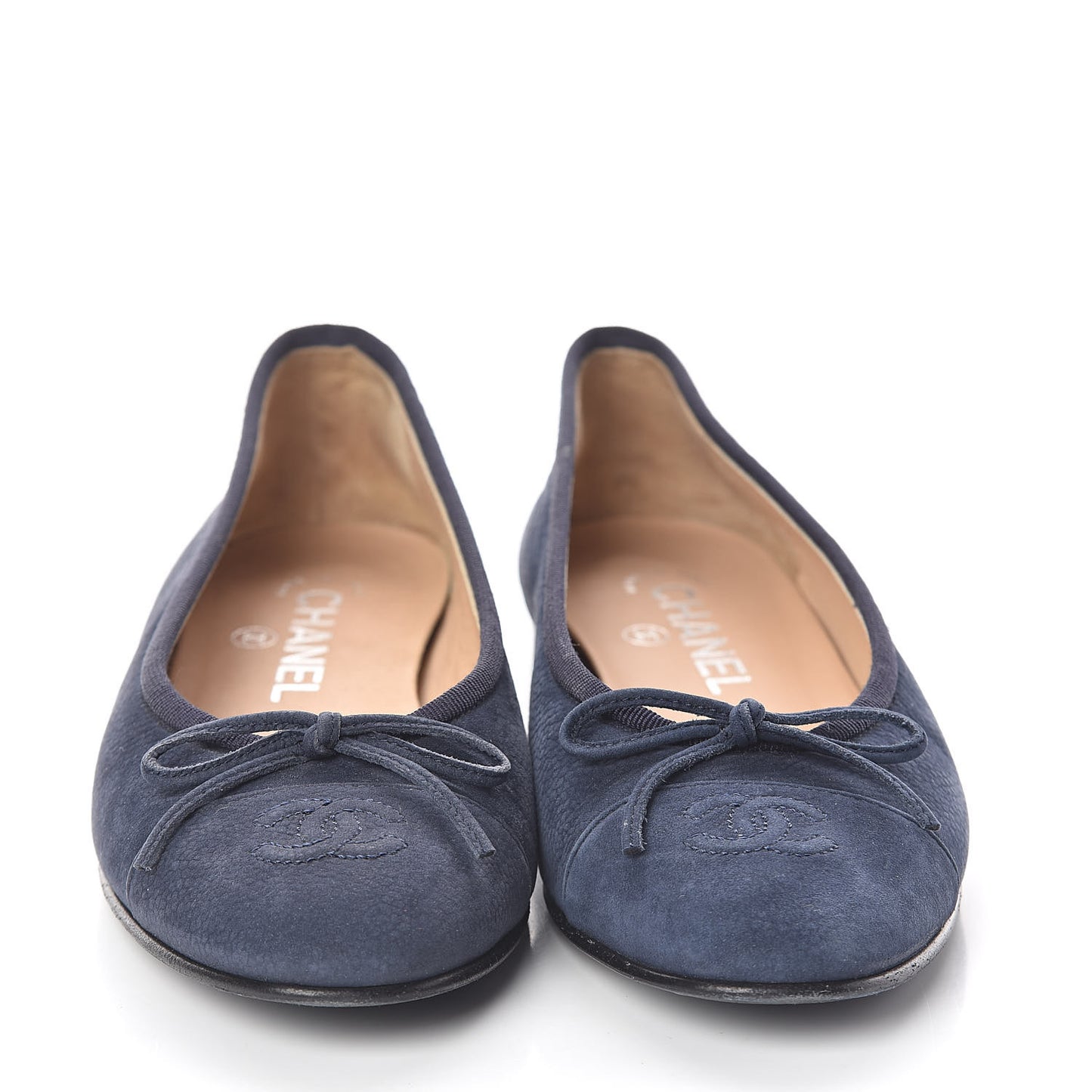 Nubuck Cap Toe CC Ballerina Flats 37 Marine
