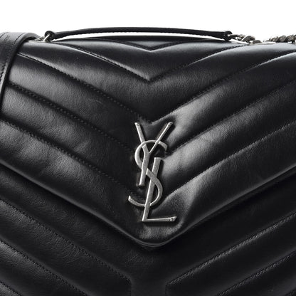 Saint Laurent Calfskin Y Quilted Monogram Medium Loulou Chain Satchel Black 9 of 9