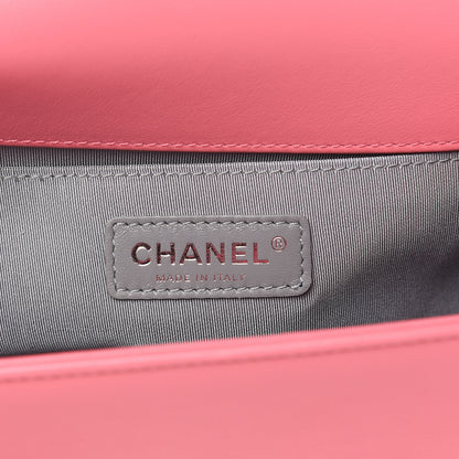 Chanel Calfskin Chevron Quilted Medium Boy Flap Pink 6 of 11