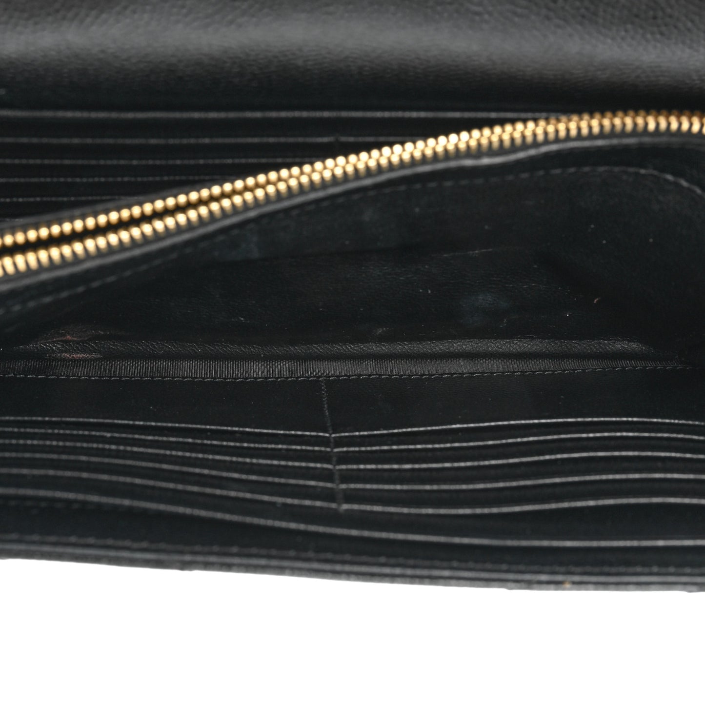 Grain De Poudre Matelasse Chevron Monogram Chain Wallet Black