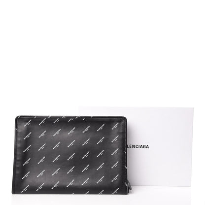 Balenciaga Calfskin Allover Logo Documents Case Black 13 of 13
