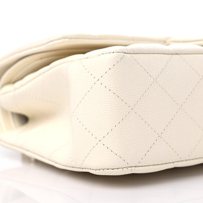 Chanel Caviar Quilted Medium Double Flap White 8 of 10