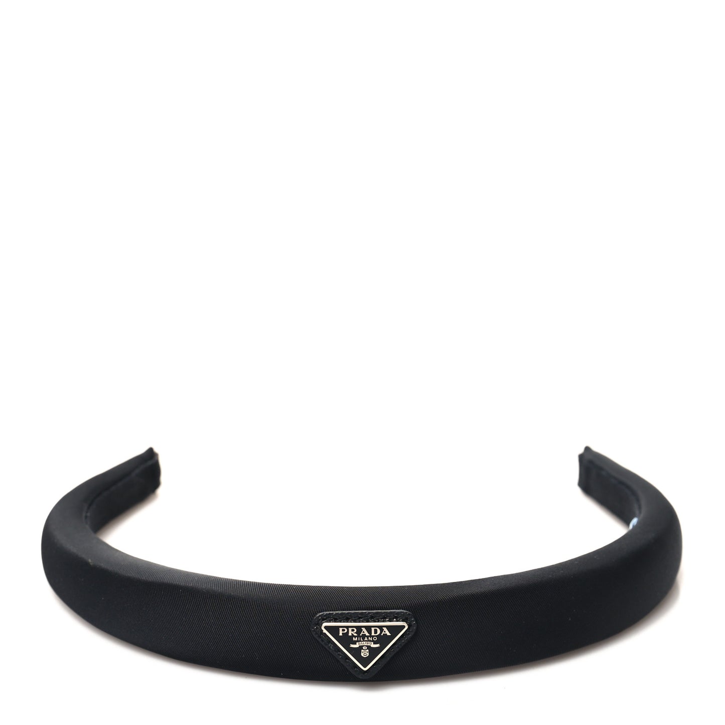 Re-Nylon Triangle Logo Thin Headband Black