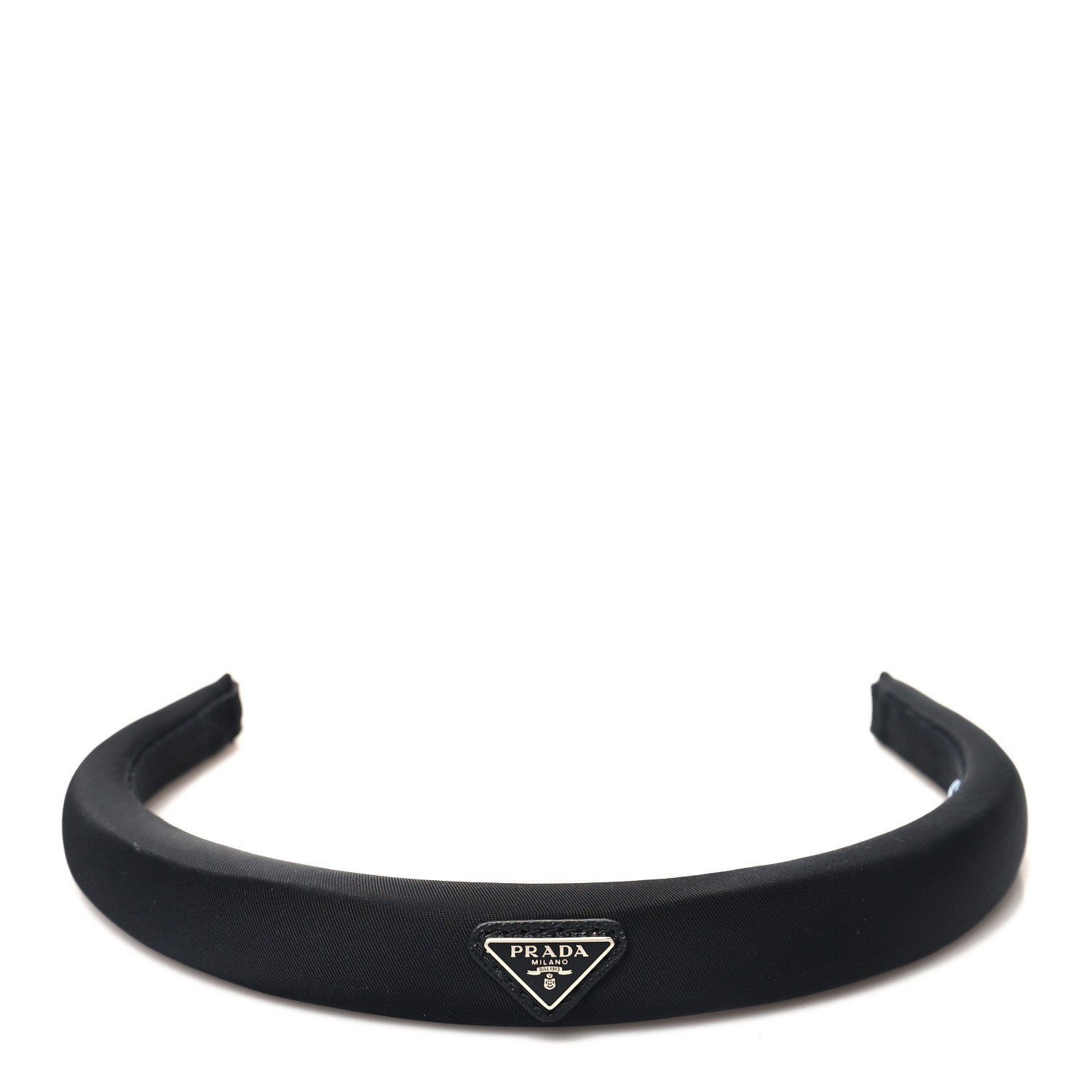 Prada Re-Nylon Triangle Logo Thin Headband Black 3 of 5