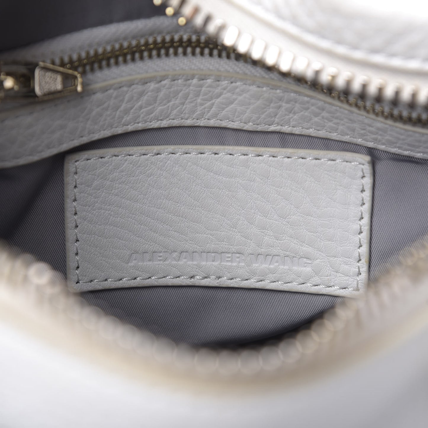 Pebbled Lambskin Rocco White Gold Hardware