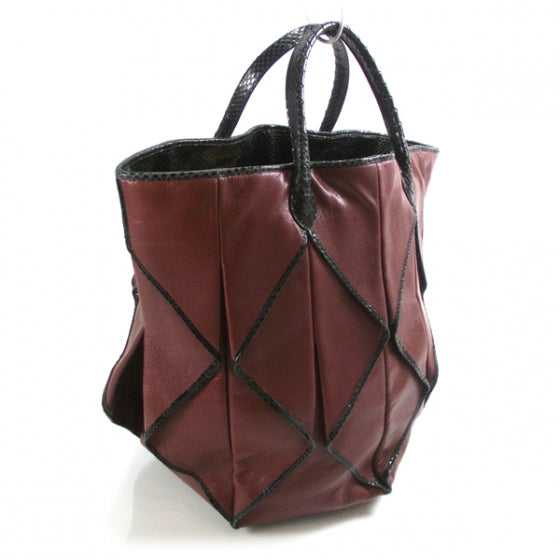 Leather Ayers Trim Origami Runway Tote