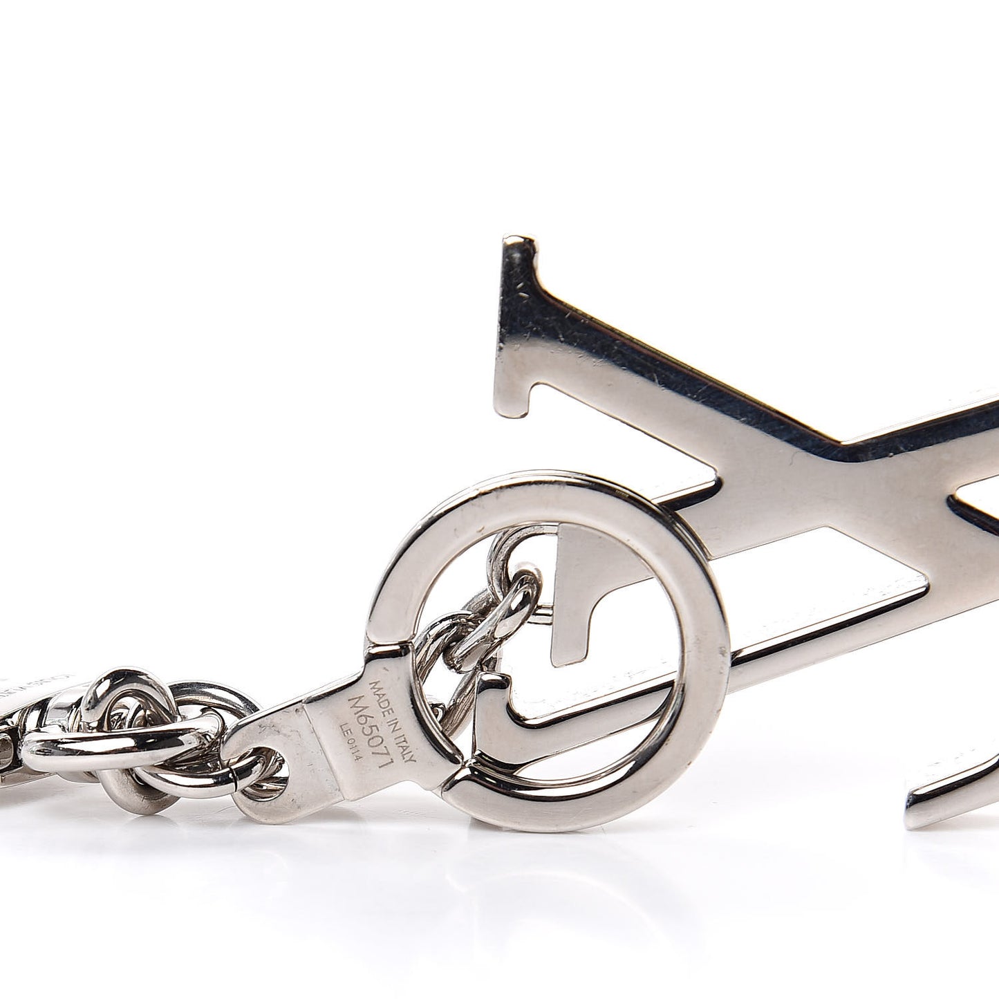 LV Facettes Bag Charm Key Holder Silver