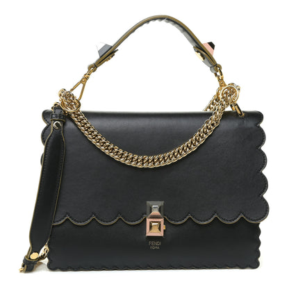 Fendi Vitello Liberty Scalloped Studded Kan I Shoulder Bag Black 1 of 18