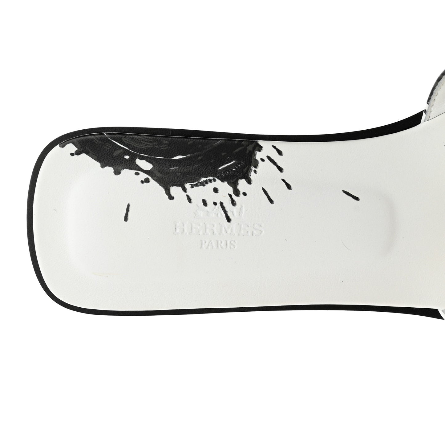 Calfskin Peinture Fraiche Oran Sandals 41 White Black