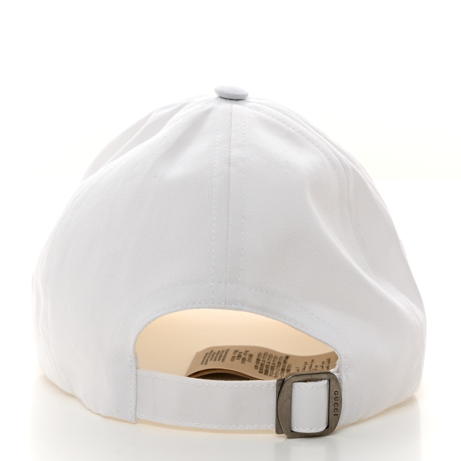 Gucci Canvas Embroidered Logo Baseball Hat M White 6 of 9