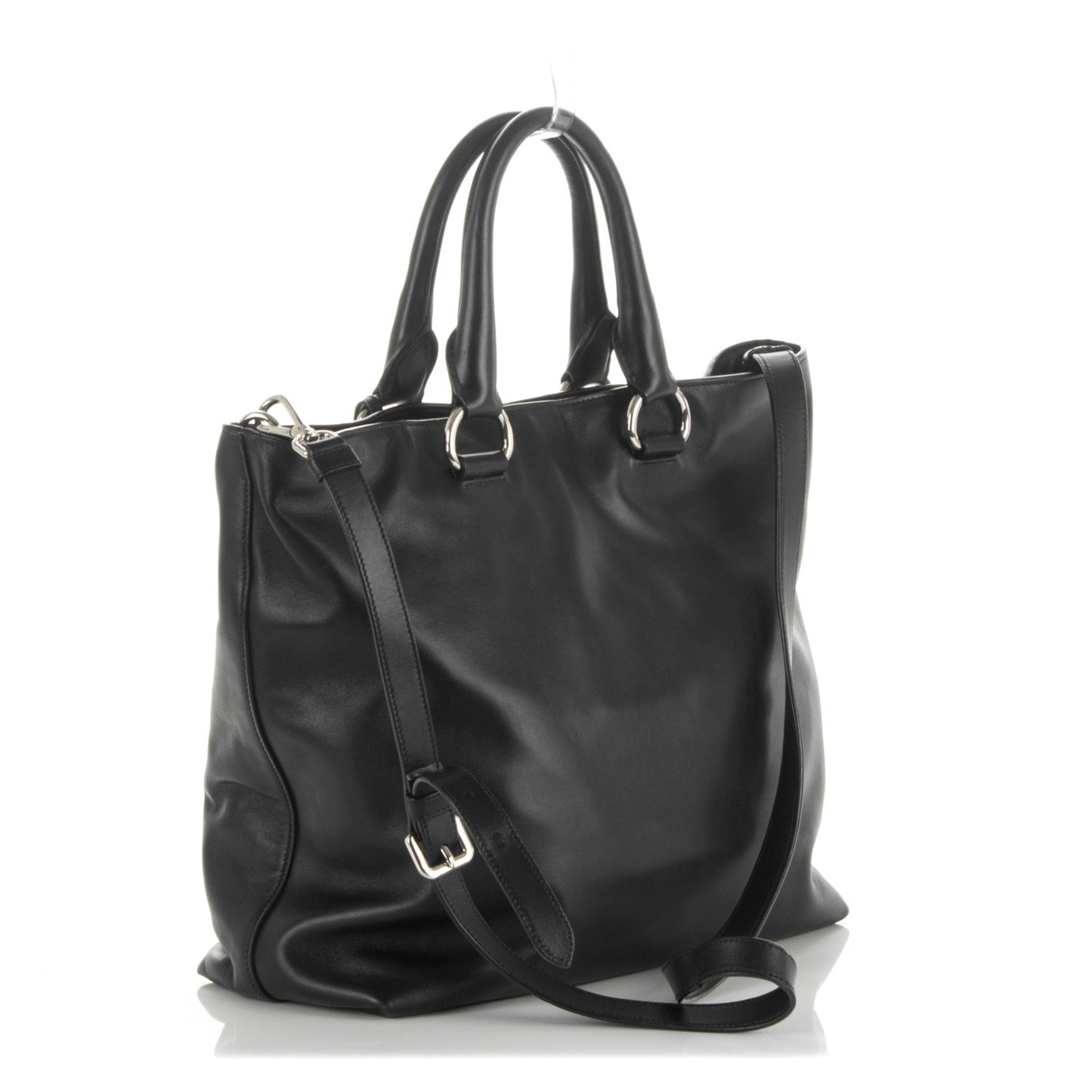 Soft Calf Shopping Tote Nero Black