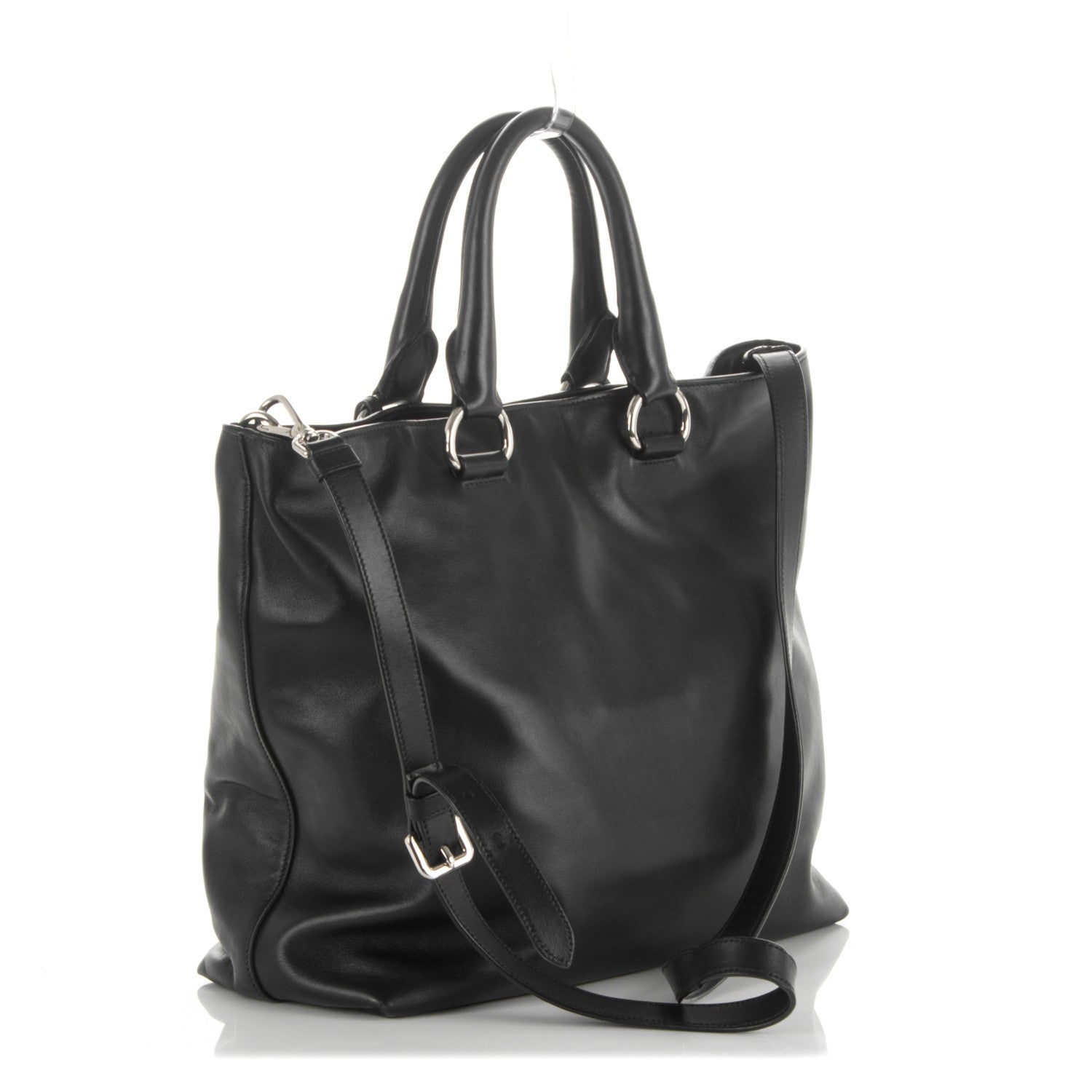 Prada Soft Calf Shopping Tote Nero Black 4 of 8