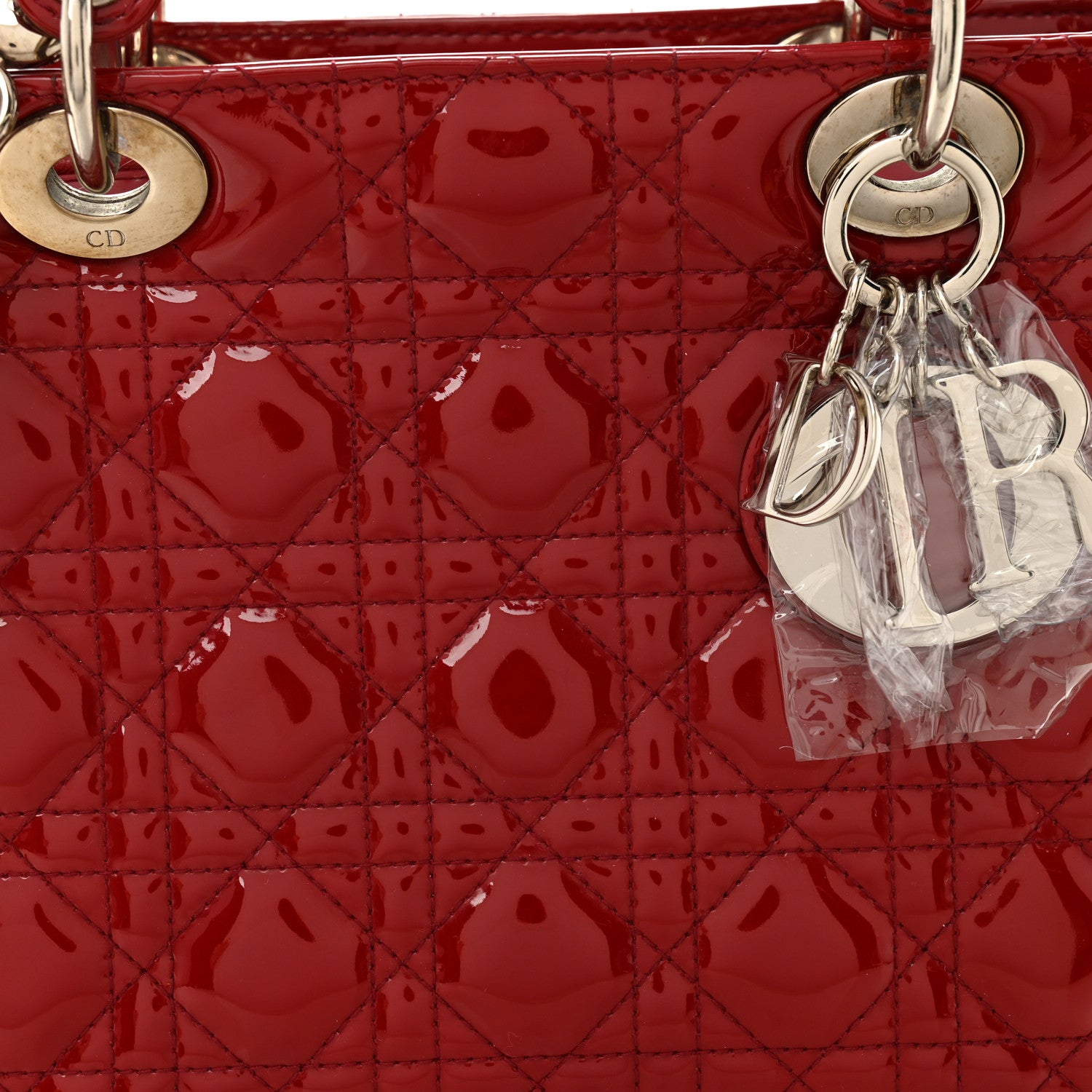 Christian Dior Patent Cannage Medium Lady Dior Red 8 of 10